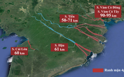 Nước mặn tràn vào Cần Thơ
