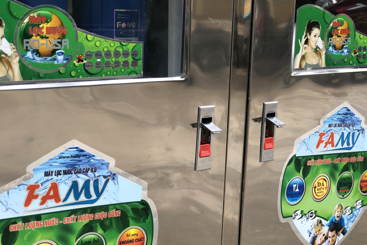 Máy lọc nước bán công nghiệp FAMY FA70, RO 70 lít/giờ tủ đôi 2 vòi (Vỏ cũ)