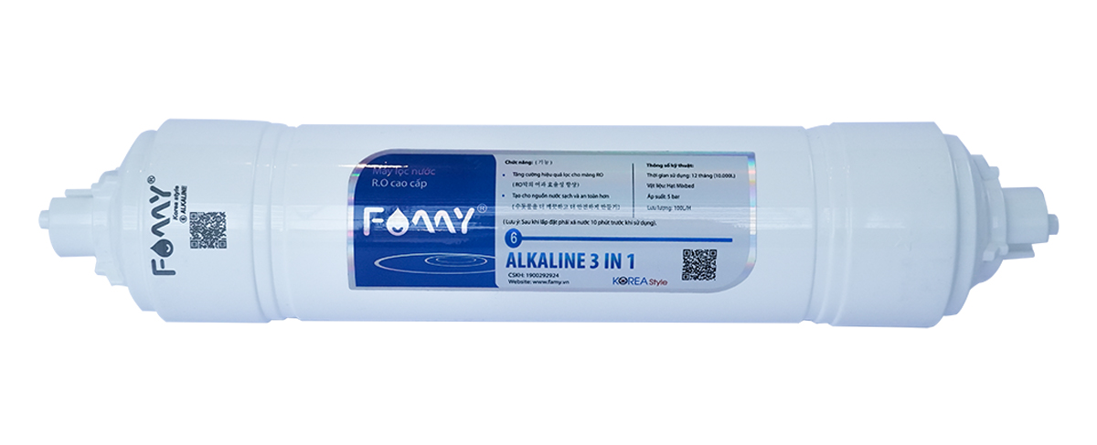 Lõi lọc nước số 6 FAMY PKF6B Alkaline 3 trong 1 lõi đúc Hàn Quốc