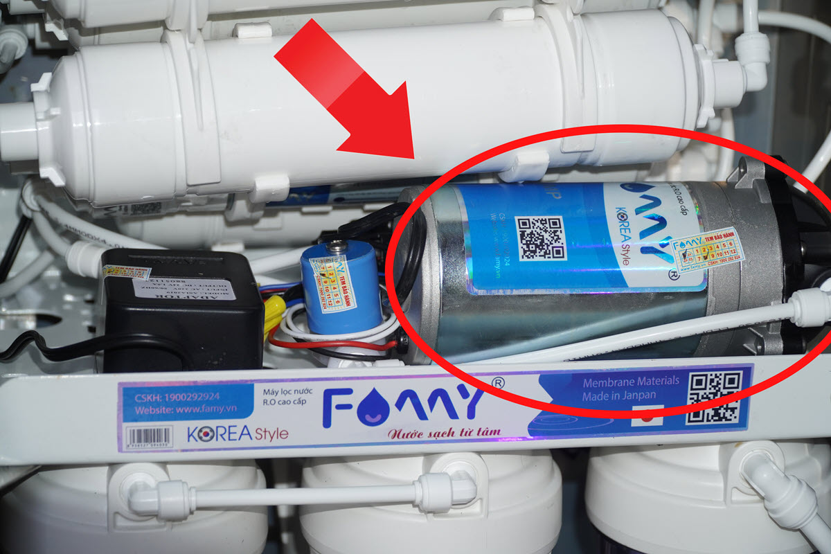 Bơm máy lọc nước 24V FAMY PKBOM24M dùng cho máy lọc nước nhiễm mặn