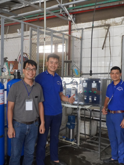 Máy lọc nước công nghiệp RO 1000L/H của Famy tại công ty giày Sao Vàng