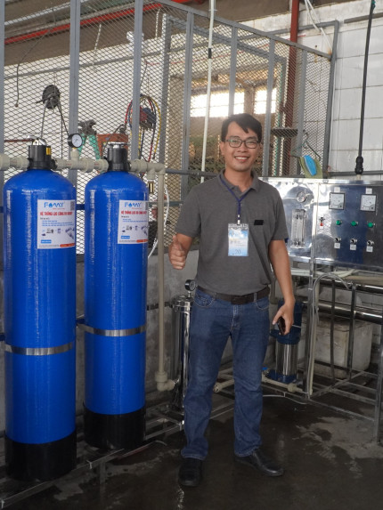 Máy lọc nước công nghiệp RO 1000L/H của Famy tại công ty giày Sao Vàng