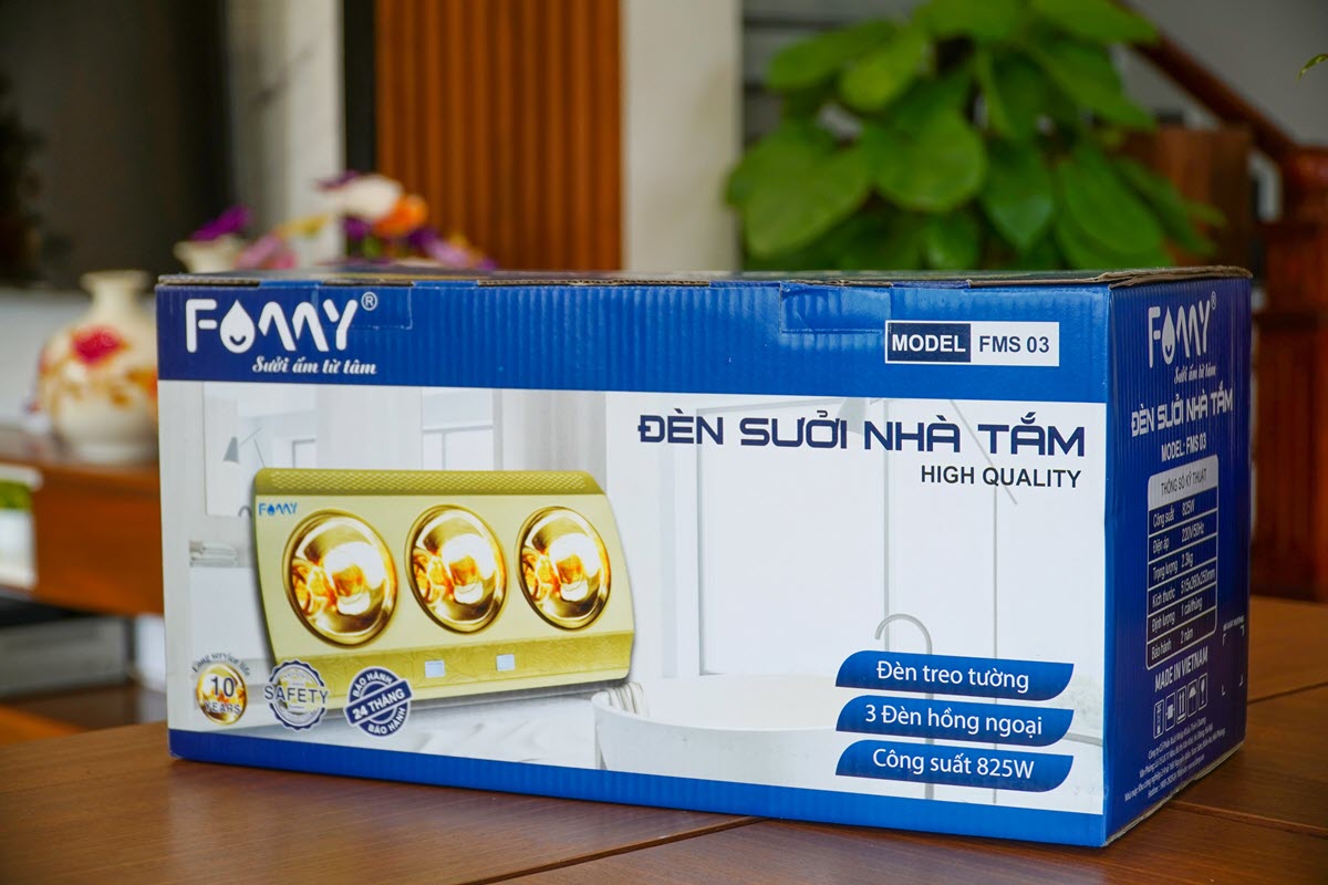 Đèn sưởi phòng tắm 3 bóng Famy FMS-03, nóng nhanh, tiết kiệm điện