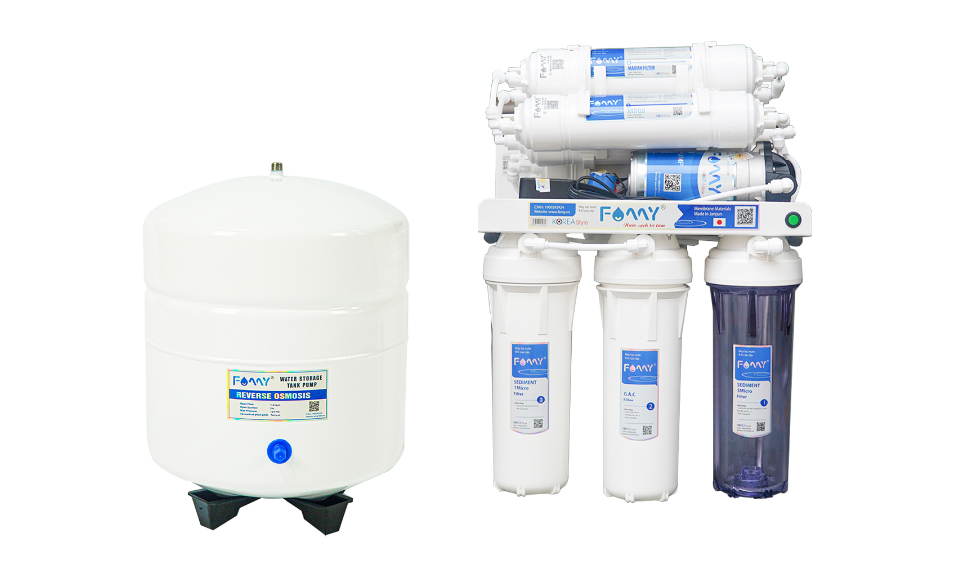 Máy lọc nước 10 cấp lọc công nghệ Hàn Quốc Famy KR10 âm tủ bếp