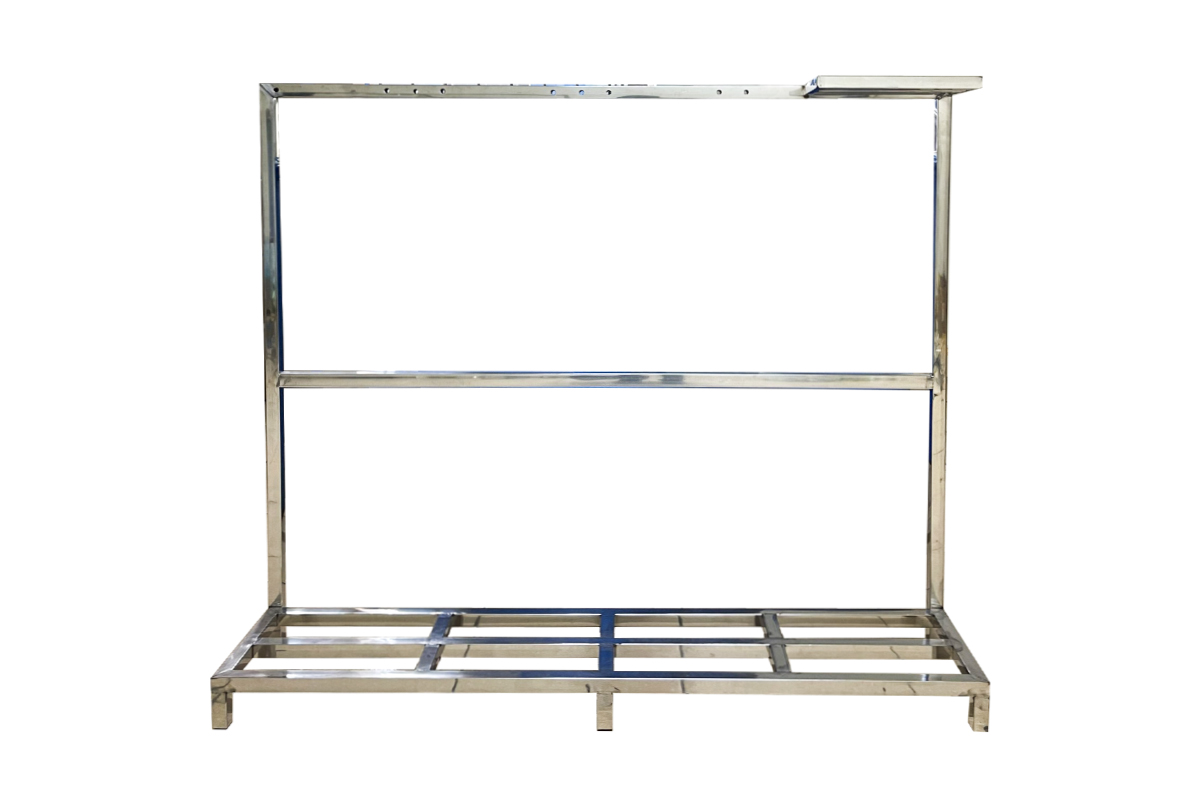 Khung inox đỡ 3 cột lọc tổng