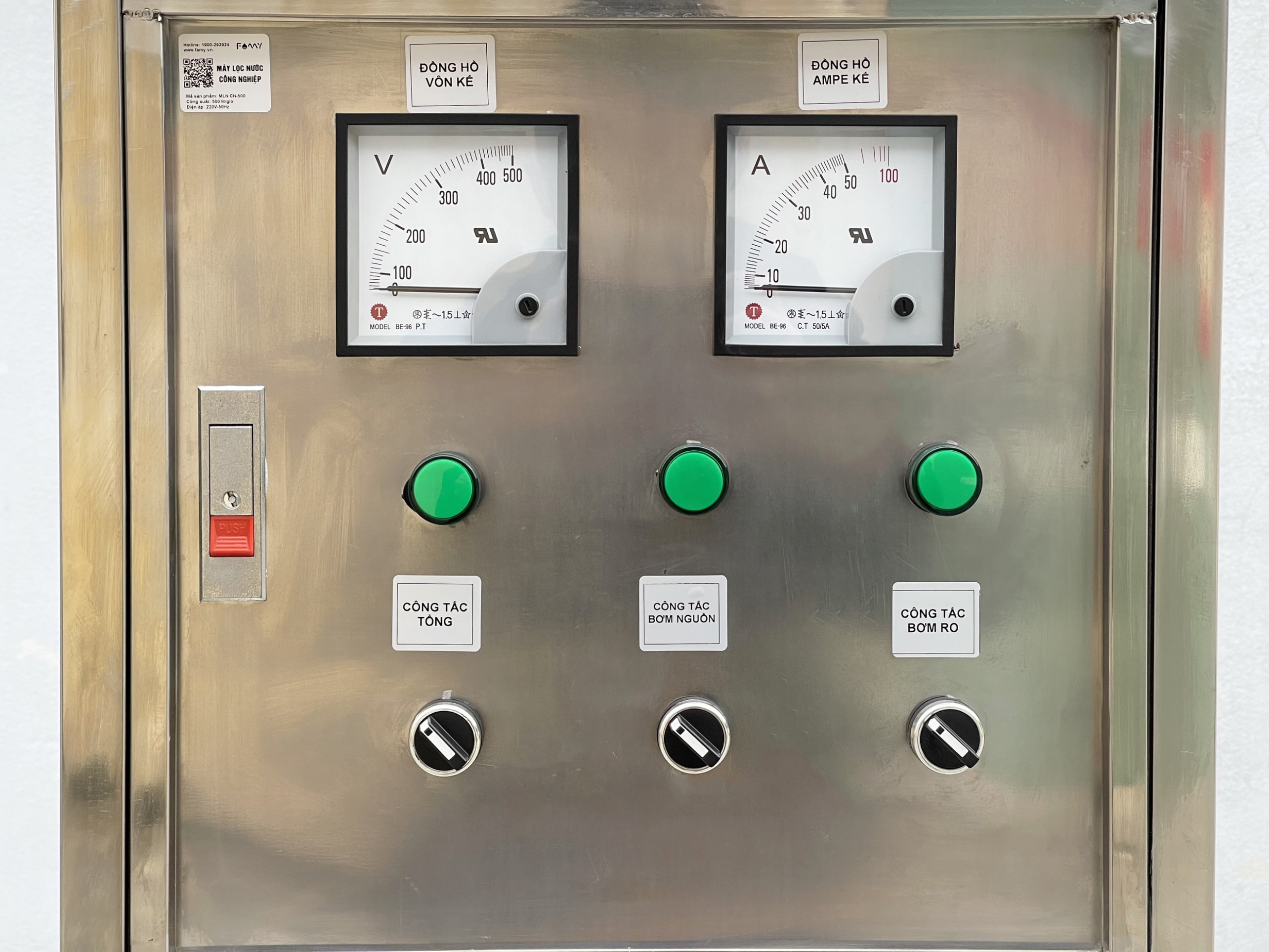 Máy lọc nước công nghiệp FAMY CN500, RO 500 lít/giờ