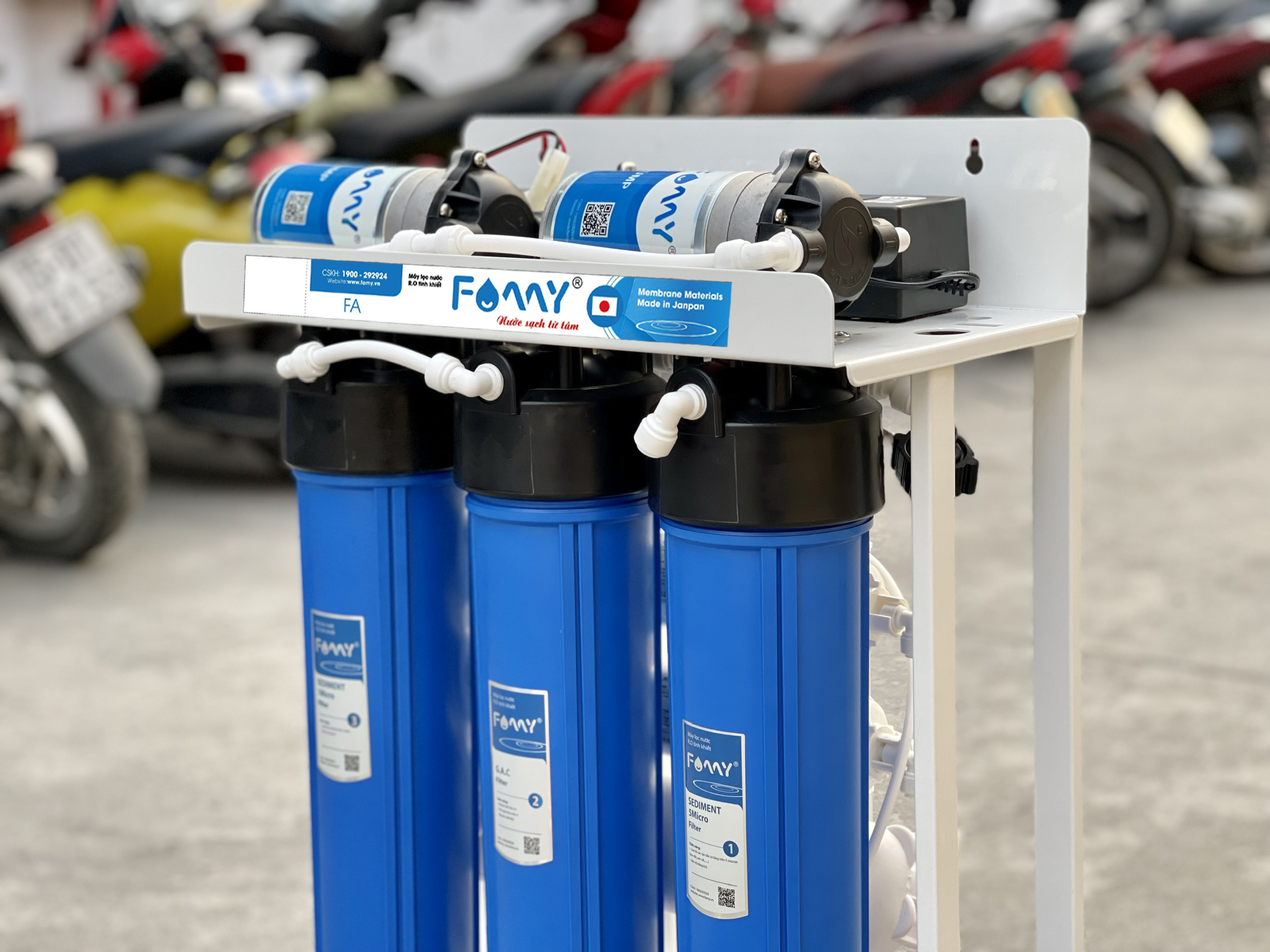 Máy lọc nước bán công nghiệp FAMY FA100, RO 100 lít/giờ không vỏ tủ